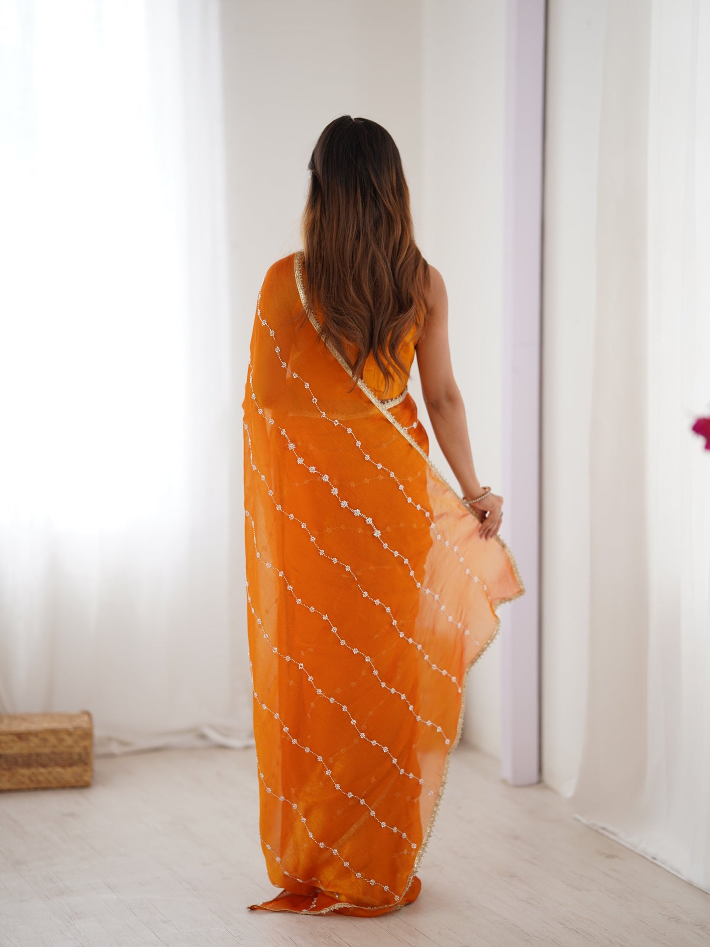 Jyoti Fashion Women's Mustard Soft Sitara Embroidered Designer Saree with Blouse | Swadesiicart