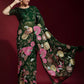 Jyoti Fashion Women's Green Sequence Embroidery Georgette Saree with Blouse | Swadesiicart
