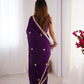 Jyoti Fashion Women's Purple Fandy Silk Embroidered Designer Saree with Blouse | Swadesiicart