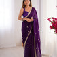 Jyoti Fashion Women's Purple Fandy Silk Embroidered Designer Saree with Blouse | Swadesiicart