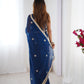 Jyoti Fashion Women's Teal Fandy Silk Embroidered Designer Saree with Blouse | Swadesiicart
