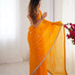 Jyoti Fashion Women's Yellow Fandy Silk Embroidered Designer Saree with Blouse | Swadesiicart