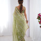 Jyoti Fashion Women's Sea Green Soft Gold Crush Embroidered Designer Saree with Blouse | Swadesiicart