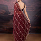 Jyoti Fashion Women's Brown Jimmy Choo Embroidered Designer Saree with Blouse | Swadesiicart