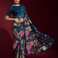 Jyoti Fashion Women's Morpich Sequence Embroidery Georgette Saree with Blouse | Swadesiicart