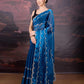 Jyoti Fashion Women's Blue Jimmy Choo Embroidered Designer Saree with Blouse | Swadesiicart