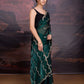 Jyoti Fashion Women's Bottle Green Jimmy Choo Embroidered Designer Saree with Blouse | Swadesiicart