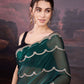 Jyoti Fashion Women's Bottle Green Jimmy Choo Embroidered Designer Saree with Blouse | Swadesiicart