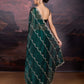 Jyoti Fashion Women's Bottle Green Jimmy Choo Embroidered Designer Saree with Blouse | Swadesiicart