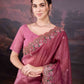 Jyoti Fashion Women's Pink Art Silk Sequins Embroidered Designer Saree with Blouse | Swadesiicart