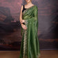 Jyoti Fashion Women's Mehendi Art Silk Sequins Embroidered Designer Saree with Blouse | Swadesiicart