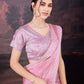 Jyoti Fashion Women's Baby Pink Jimmy Choo Sequins Embroidered Designer Saree with Blouse | Swadesiicart