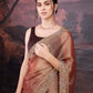 Jyoti Fashion Women's Brown Jimmy Choo Embroidered Siroski Designer Saree with Blouse | Swadesiicart