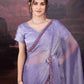 Jyoti Fashion Women's Light Purple Jimmy Choo Heavy Beads Work Designer Saree with Blouse | Swadesiicart
