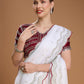 Jyoti Fashion Women's White Jimmy Choo Sequins Embroidered Designer Saree with Blouse | Swadesiicart
