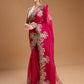 Jyoti Fashion Women's Rani Pink Jimmy Choo Embroidered & Coding Designer Saree with Blouse | Swadesiicart