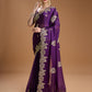 Jyoti Fashion Women's Purple Jimmy Choo Embroidered & Coding Designer Saree with Blouse | Swadesiicart