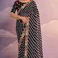 Jyoti Fashion Women's Black Coding Sequence Georgette Saree with Blouse | Swadesiicart