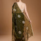 Jyoti Fashion Women's Dark Green Jimmy Choo Sequins Embroidered Designer Saree with Blouse | Swadesiicart