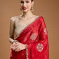 Jyoti Fashion Women's Maroon Jimmy Choo Sequins Embroidered Designer Saree with Blouse | Swadesiicart