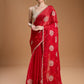 Jyoti Fashion Women's Maroon Jimmy Choo Sequins Embroidered Designer Saree with Blouse | Swadesiicart