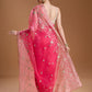 Jyoti Fashion Women's Pink Net Sequins Embroidered Designer Saree with Blouse | Swadesiicart