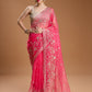 Jyoti Fashion Women's Pink Net Sequins Embroidered Designer Saree with Blouse | Swadesiicart