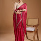 Jyoti Fashion Women's Gajri Red Jimmy Choo Sequins Embroidered Designer Saree with Blouse | Swadesiicart