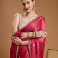 Jyoti Fashion Women's Gajri Red Jimmy Choo Sequins Embroidered Designer Saree with Blouse | Swadesiicart