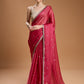 Jyoti Fashion Women's Gajri Red Jimmy Choo Sequins Embroidered Designer Saree with Blouse | Swadesiicart