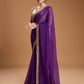 Jyoti Fashion Women's Purple Georgette Sequins Embroidered Designer Saree with Blouse | Swadesiicart