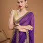 Jyoti Fashion Women's Purple Georgette Sequins Embroidered Designer Saree with Blouse | Swadesiicart