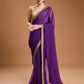 Jyoti Fashion Women's Purple Georgette Sequins Embroidered Designer Saree with Blouse | Swadesiicart