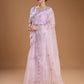 Jyoti Fashion Women's Light Purple Net Sequins Embroidered Designer Saree with Blouse | Swadesiicart