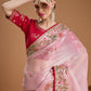 Jyoti Fashion Women's Baby Pink Jimmy Choo Sequins Coding Embroidered Designer Saree with Blouse | Swadesiicart
