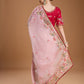 Jyoti Fashion Women's Baby Pink Jimmy Choo Sequins Coding Embroidered Designer Saree with Blouse | Swadesiicart