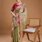 Jyoti Fashion Women's Sea Green Jimmy Choo Sequins Coding Embroidered Designer Saree with Blouse | Swadesiicart