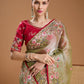 Jyoti Fashion Women's Sea Green Jimmy Choo Sequins Coding Embroidered Designer Saree with Blouse | Swadesiicart