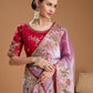 Jyoti Fashion Women's Purple Jimmy Choo Sequins Coding Embroidered Designer Saree with Blouse | Swadesiicart