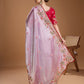 Jyoti Fashion Women's Purple Jimmy Choo Sequins Coding Embroidered Designer Saree with Blouse | Swadesiicart