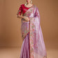 Jyoti Fashion Women's Purple Jimmy Choo Sequins Coding Embroidered Designer Saree with Blouse | Swadesiicart