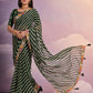 Jyoti Fashion Women's Green Coding Sequence Georgette Saree with Blouse | Swadesiicart