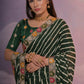 Jyoti Fashion Women's Green Coding Sequence Georgette Saree with Blouse | Swadesiicart