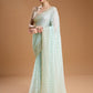 Jyoti Fashion Women's Sky Blue Georgette Sequins Embroidered Designer Saree with Blouse | Swadesiicart