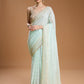 Jyoti Fashion Women's Sky Blue Georgette Sequins Embroidered Designer Saree with Blouse | Swadesiicart