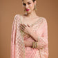 Jyoti Fashion Women's Peach Georgette Sequins Embroidered Designer Saree with Blouse | Swadesiicart