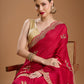 Jyoti Fashion Women's Maroon Chiffon Satin Sequins Embroidered Designer Saree with Blouse | Swadesiicart