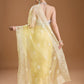 Jyoti Fashion Women's Yellow Net Sequins Embroidered Designer Saree with Blouse | Swadesiicart