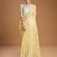 Jyoti Fashion Women's Yellow Net Sequins Embroidered Designer Saree with Blouse | Swadesiicart