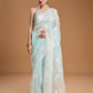 Jyoti Fashion Women's Sky Blue Net Sequins Embroidered Designer Saree with Blouse | Swadesiicart